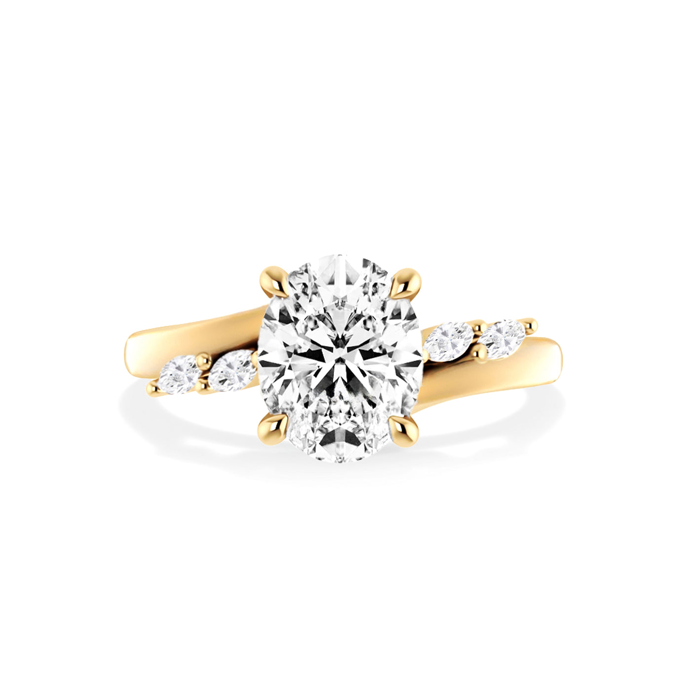 The Melanie Ring - Lab Grown Diamond with Marquise Accents