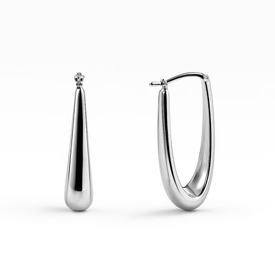 9K White Gold Hoop Earrings 30mm