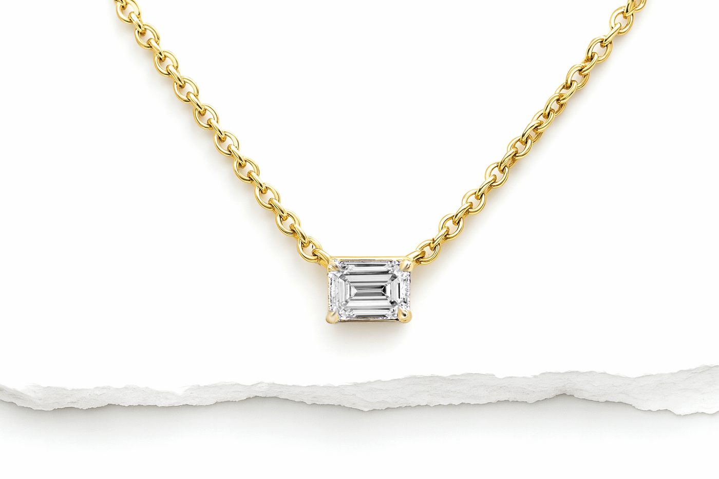 14K Yellow Gold Lab Grown Diamond Necklace