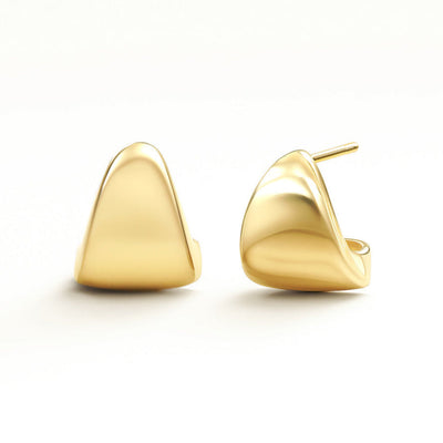 9K Yellow Gold Half Curved Studs