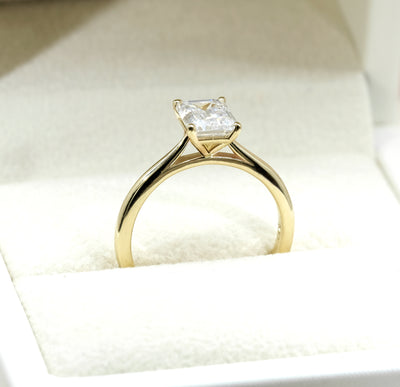 The Victoria Ring - Cathedral Set Emerald Solitaire - Lab Grown Diamond