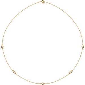 0.5CTW Lab-Grown Diamond 5-Station 45cm Necklace