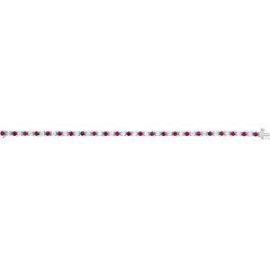14K White Natural Ruby & 2.3 CTW Natural Diamond 18cm Bracelet