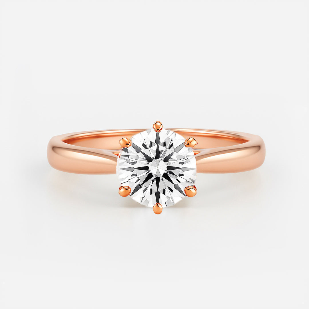 The Celine Ring – Cathedral Set Solitaire with Six-Claw Setting