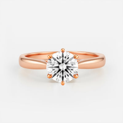 The Celine Ring – Cathedral Set Solitaire with Six-Claw Setting