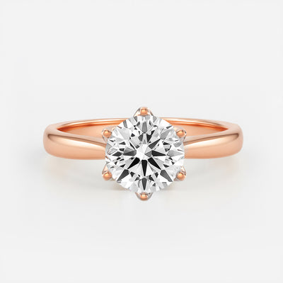 The Daniela Ring – Six-Claw Solitaire with Tulip Basket Setting