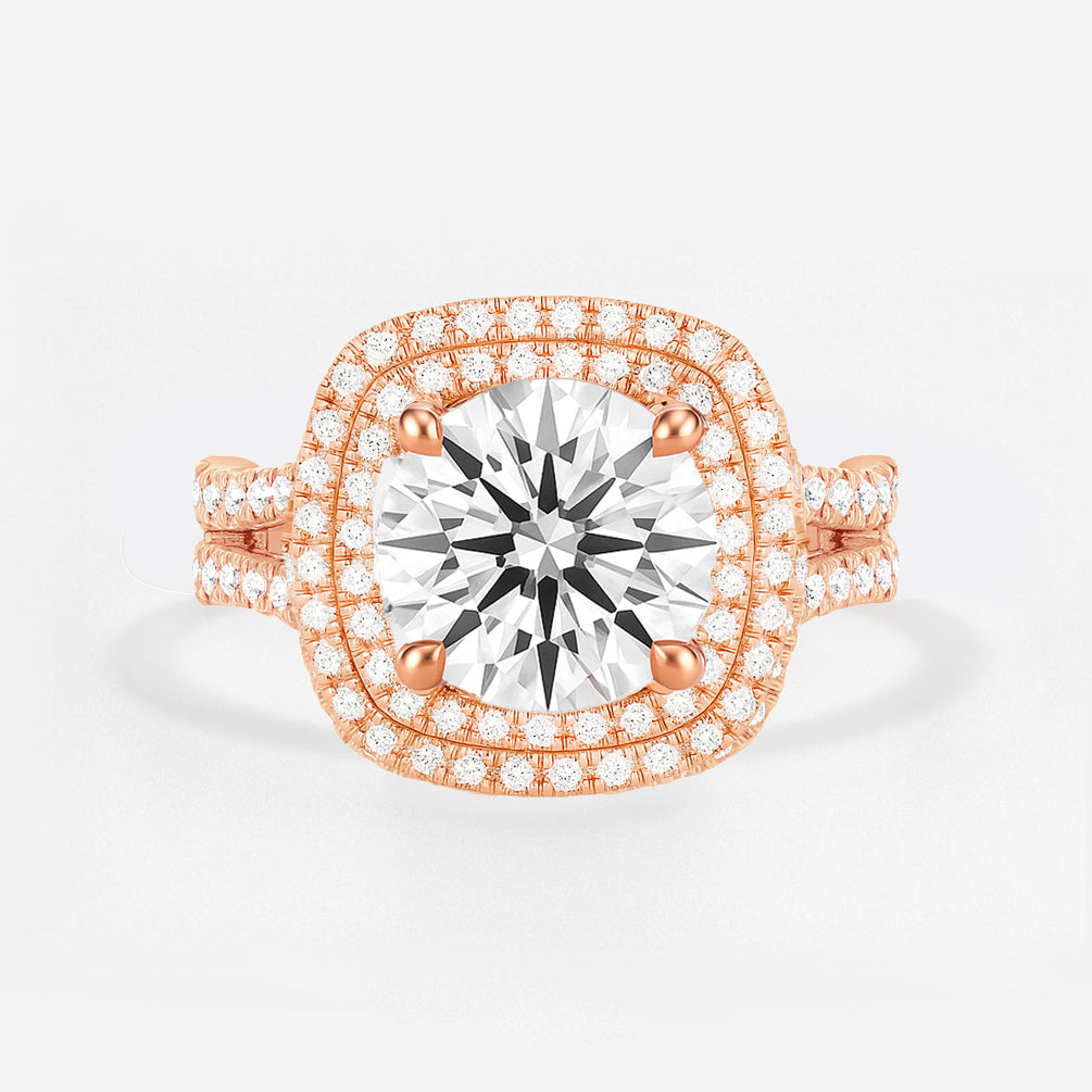 Double Halo Engagement Ring - Olivia