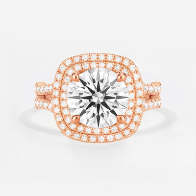 Double Halo Engagement Ring - Olivia