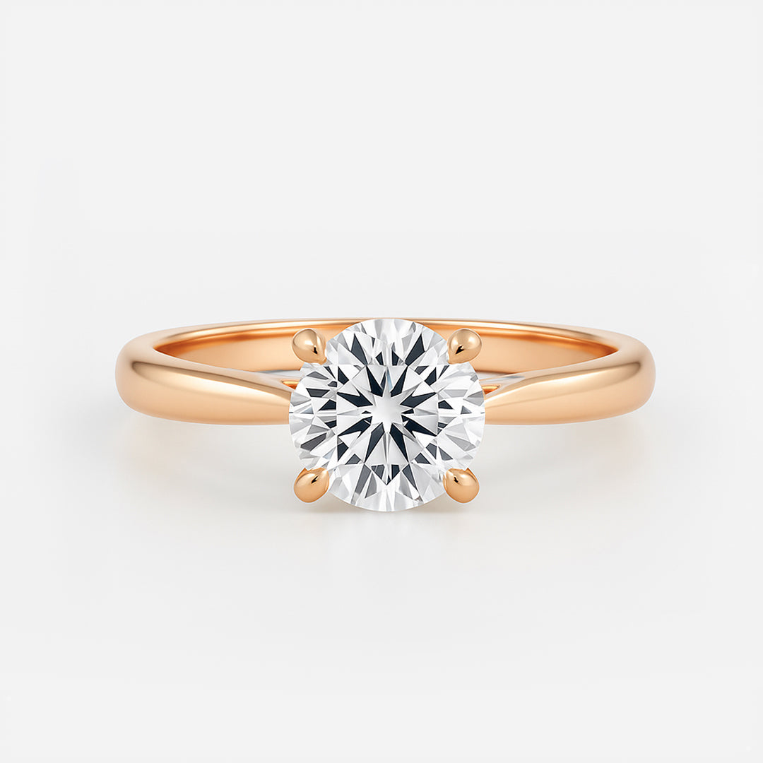 The Ophelia Ring - Cathedral Set with Hidden Halo - Lab Grown Diamond