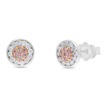 Pink Caviar Diamond Earrings