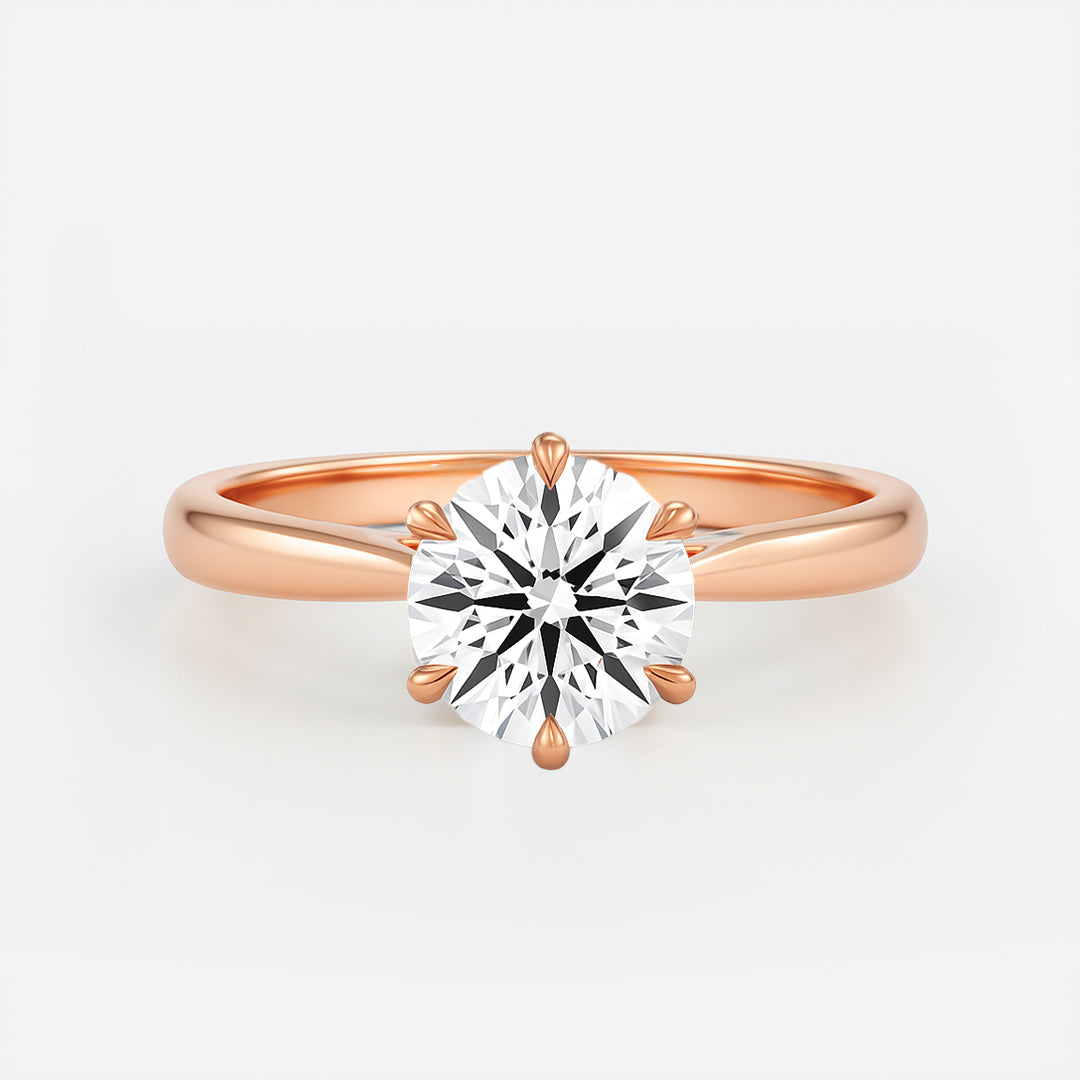 The Jasmine Ring - Cathedral Two Tone Setting - Lab Grown Diamond