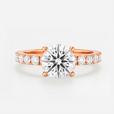 The Kimberley Ring - Lab Grown Diamond with Medium Pave Band
