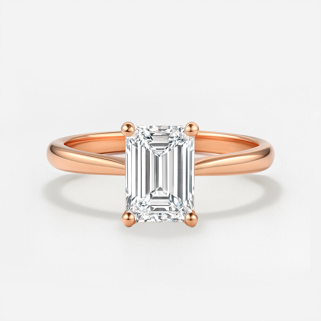 The Brescia Ring - Hidden Halo Cathedral Radiant Solitaire