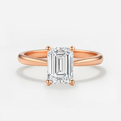 The Brescia Ring - Hidden Halo Cathedral Radiant Solitaire