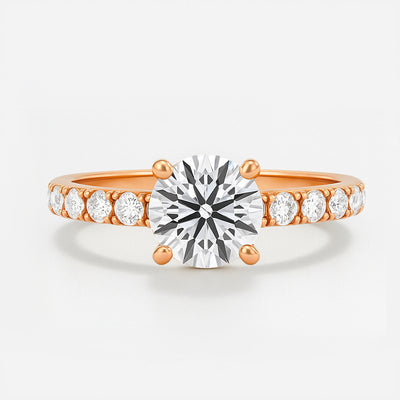 The Florence Ring - Lab Grown Diamond with Fine Pave Band
