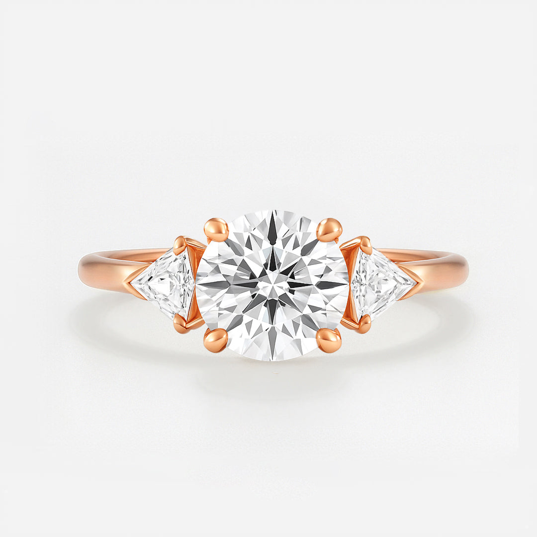 The Alice Ring - Trilogy with Kite Side Stones - Lab Grown Diamond
