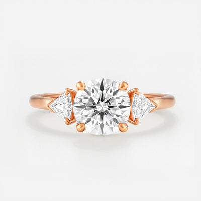 The Alice Ring - Trilogy with Kite Side Stones - Lab Grown Diamond
