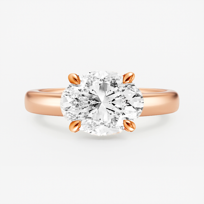 The London Ring - East West Set Oval Solitaire