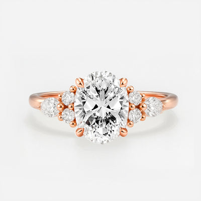 The Maya Ring - Lab Grown Diamond with Side Stones