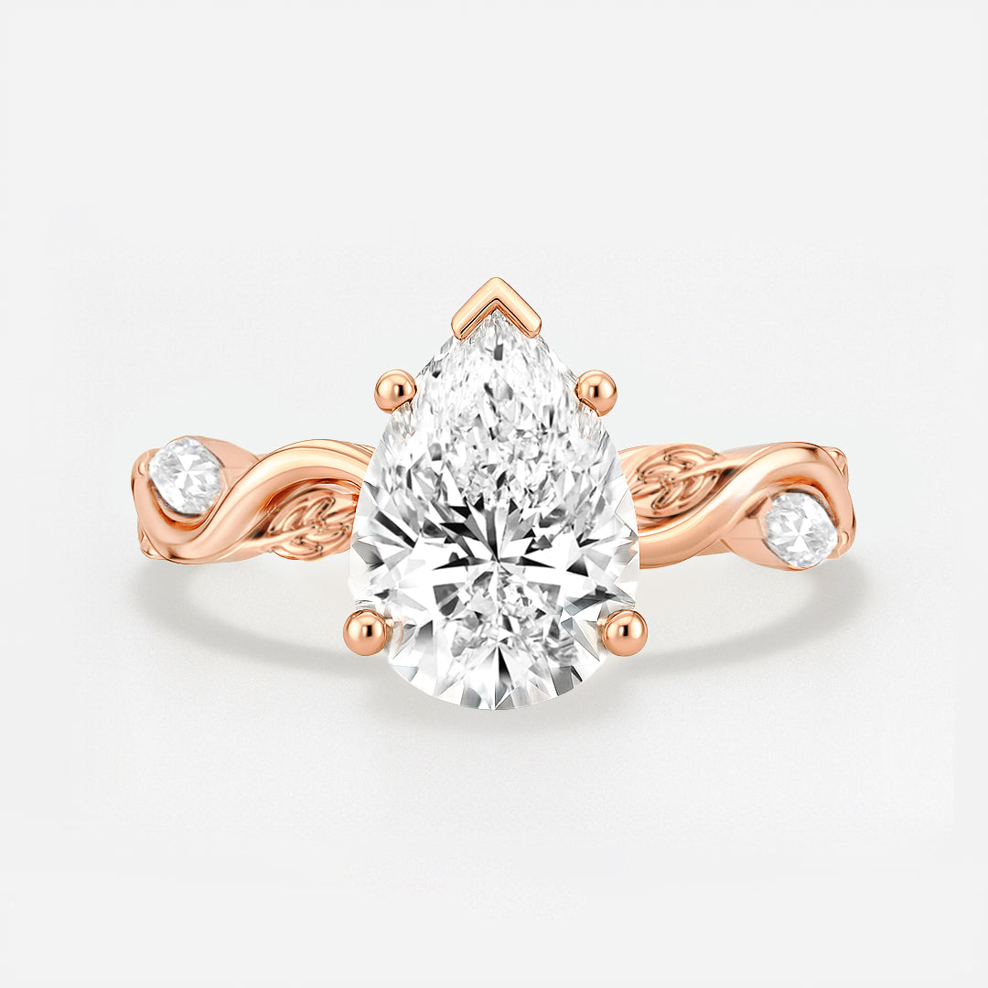 Marquise Accent Diamond Engagement Ring - Palmer