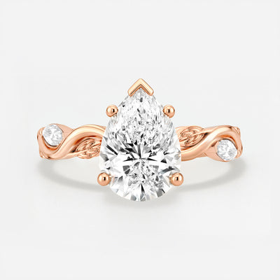 Marquise Accent Diamond Engagement Ring - Palmer
