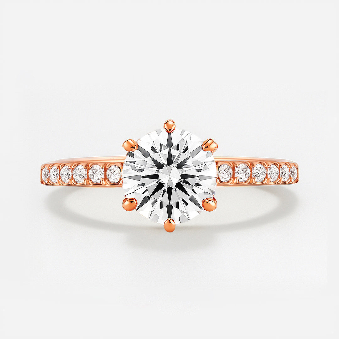The Vivienne Ring – Cathedral-Set with Pavé Shoulders