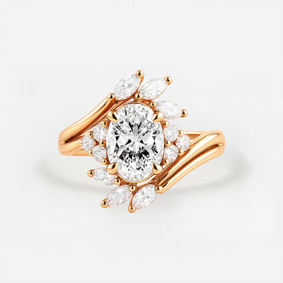 The Michelle Ring - Vintage Halo Oval Engagement Ring