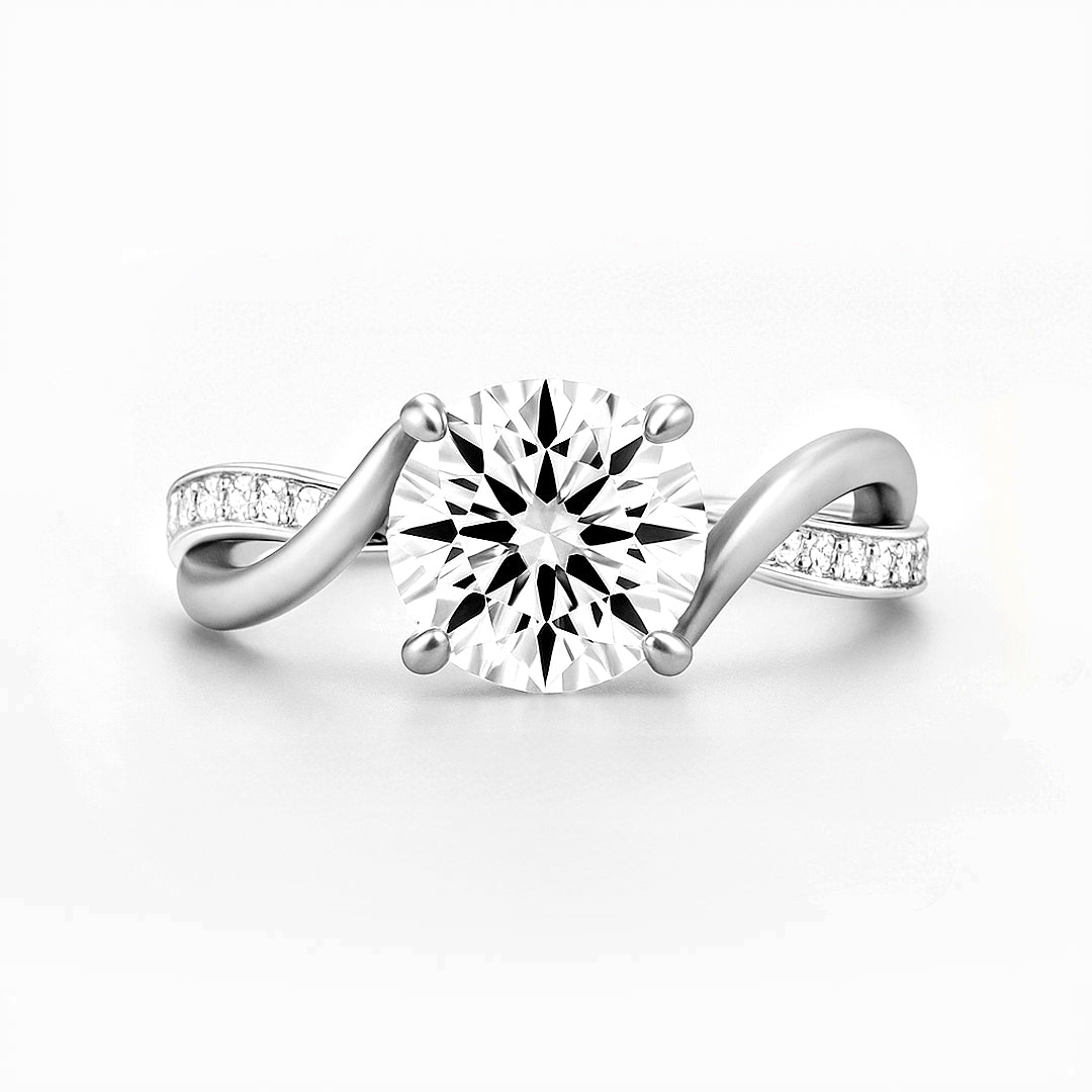 The Valencia Ring - Twist Engagement Ring Two-Tone Gold