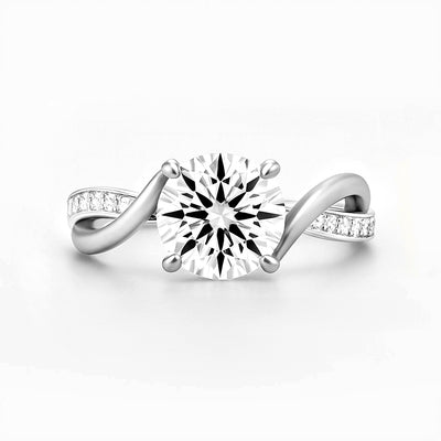 The Valencia Ring - Twist Engagement Ring Two-Tone Gold