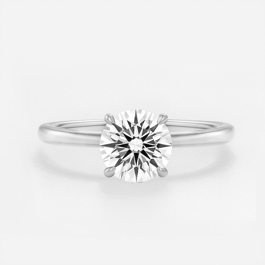 The Venice Ring - Low Set Round Solitaire - Lab Grown Diamond