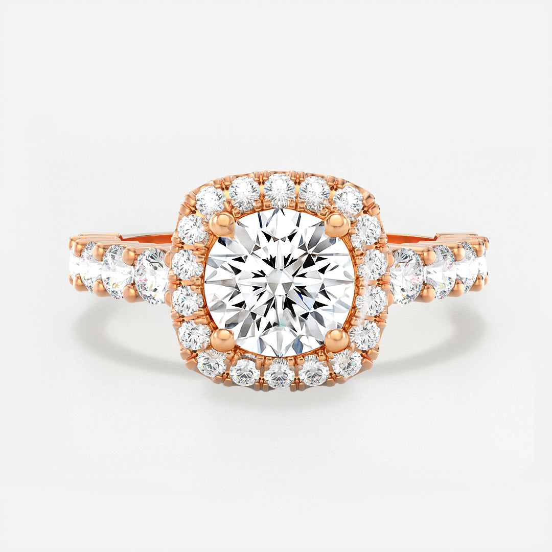 The Tara Ring – Cushion Halo Diamond Engagement Ring