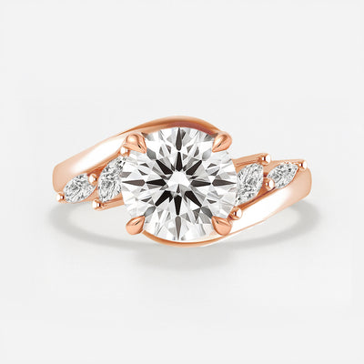 The Melody Ring - Wave Ring with Marquise Accents