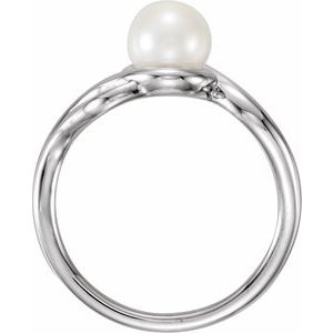 Sterling Silver Cultured White Freshwater Pearl Ring
