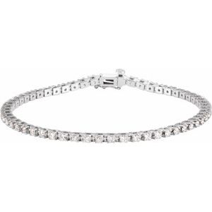 14K Rose, Yellow or White Gold 2.25CTW Lab-Grown Diamond Line 18cm Bracelet