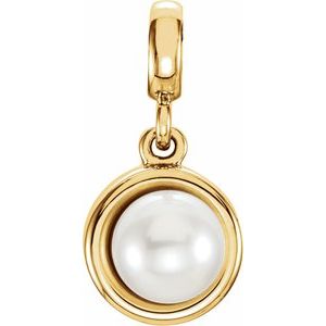 14K Yellow Freshwater Cultured Pearl Pendant