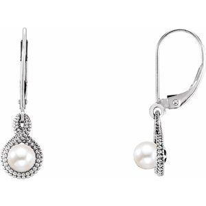 Sterling Silver Beaded Cultured Freshwater Pearl Earrings