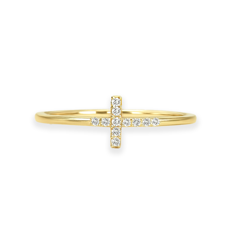 9K Yellow Gold Lab Grown Diamond Ring