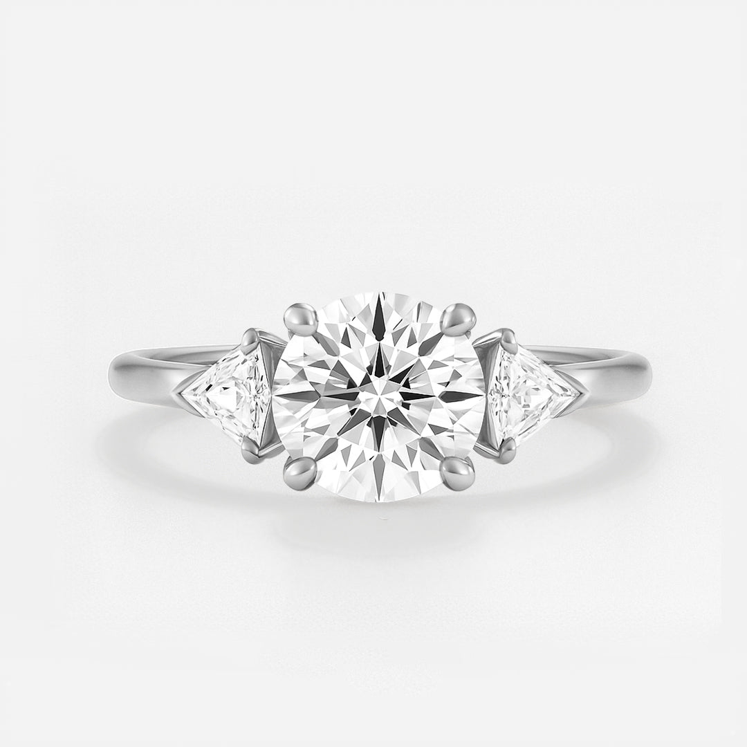 The Alice Ring - Trilogy with Kite Side Stones - Lab Grown Diamond