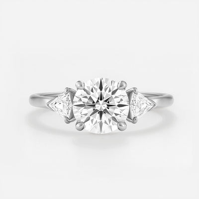 The Alice Ring - Trilogy with Kite Side Stones - Lab Grown Diamond