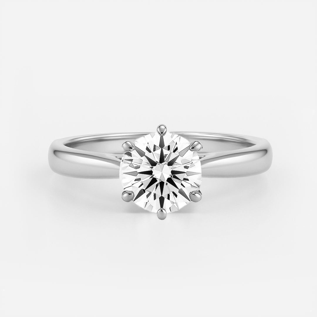The Celine Ring – Cathedral Set Solitaire with Six-Claw Setting