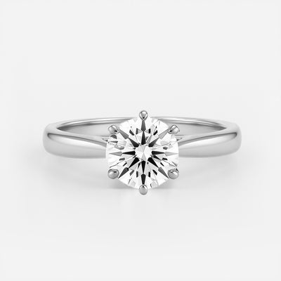 The Celine Ring – Cathedral Set Solitaire with Six-Claw Setting