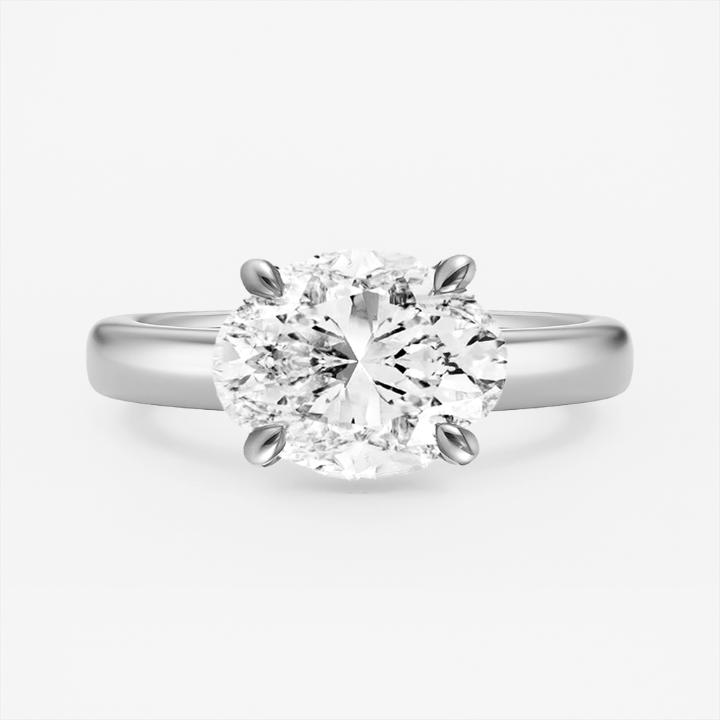 The London Ring - East West Set Oval Solitaire