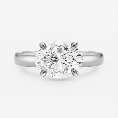 The London Ring - East West Set Oval Solitaire