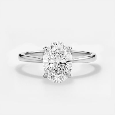 The Brescia Ring - Hidden Halo Cathedral Oval Solitaire