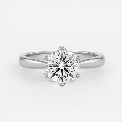 The Daniela Ring – Six-Claw Solitaire with Tulip Basket Setting