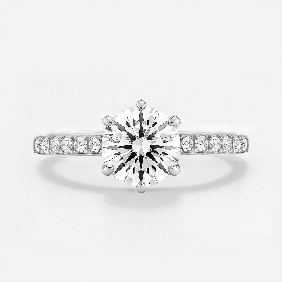 The Vivienne Ring – Cathedral-Set with Pavé Shoulders