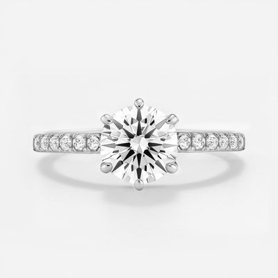 The Vivienne Ring – Cathedral-Set with Pavé Shoulders