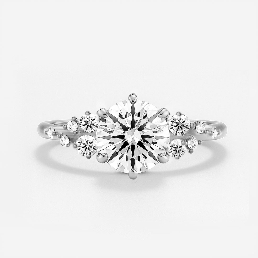 The Maria Ring -  Lab Grown Diamond with Round Brilliant Accents