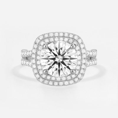Double Halo Engagement Ring - Olivia