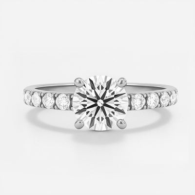 The Florence Ring - Lab Grown Diamond with Fine Pave Band